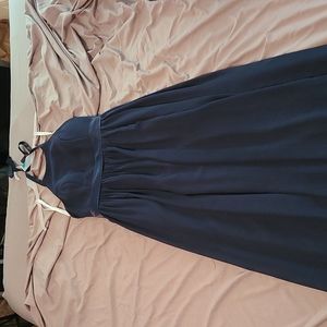 Azazie navy blue halter dress